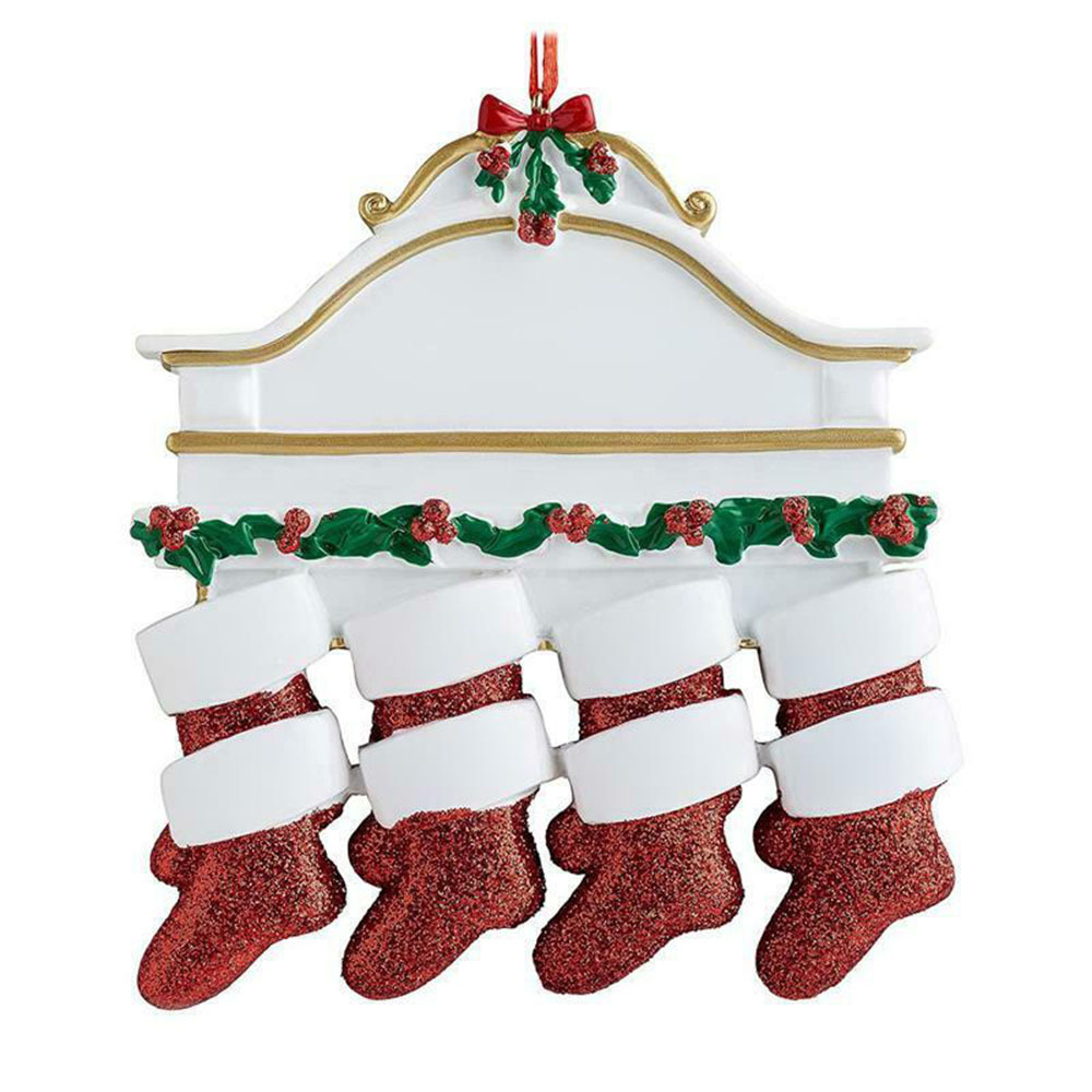 Resin Personalized Socks Christmas Decorations Family Of 2 3 4 5 6 7 8 Christmas Tree Ornament Pendants