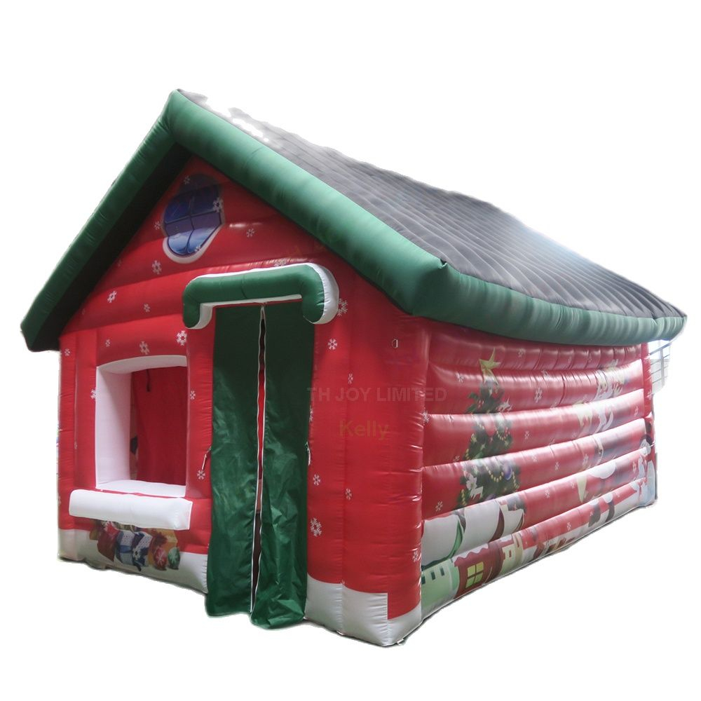 Free Door Ship Outdoor Activities 4x3m 5x4m Portable Inflatable Christmas House Santa Grotto For Xmas decoration