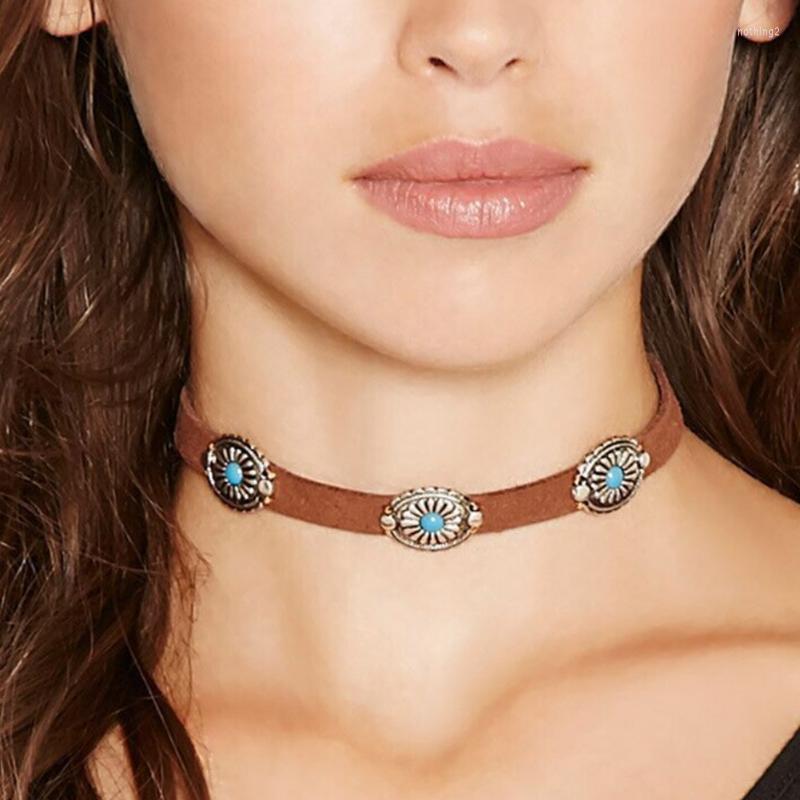 Chokers Necklaces Ethnic Vintage Leather Choker Necklace Women Bohemian Flower Chocker Collier Ras De Cou
Chokers Necklaces Ethnic Vintage Leather Choker Necklace Women Bohemian Flower Chocker Collier Ras De Cou