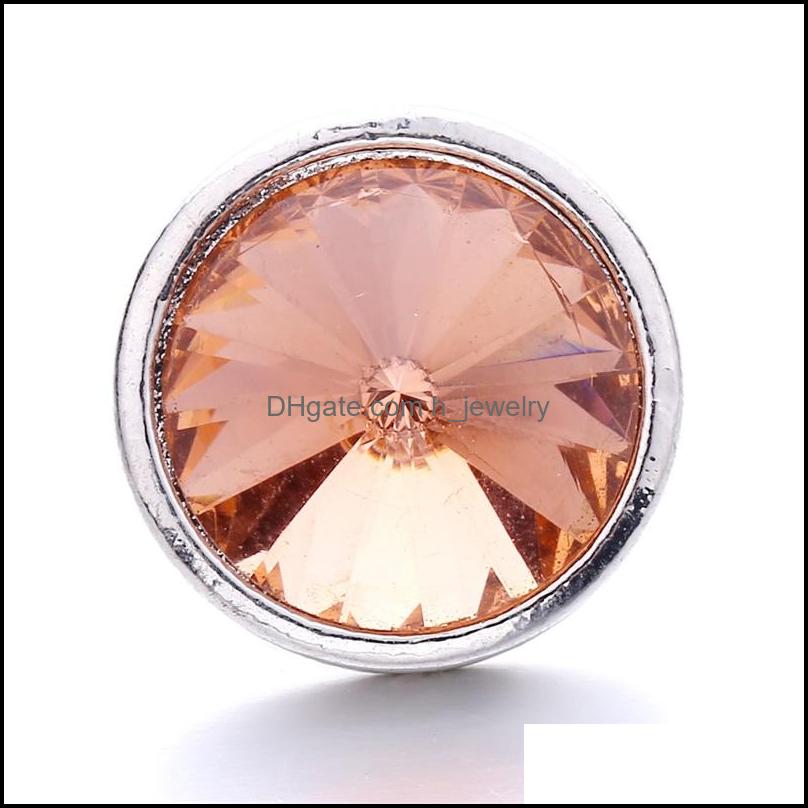 Charms Colorf Acrylic Sier Color Snap Button Charms Women Jewelry Findings Bright Rhinestone 18Mm Metal Snaps Buttons Di Dhseller2010 Dhlbv