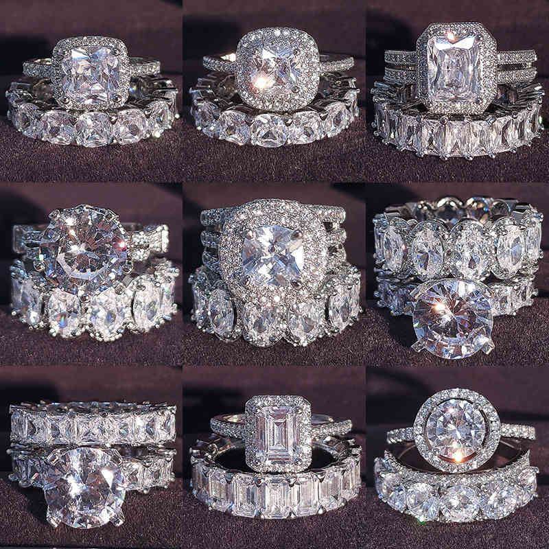 Luxury Real 925 Sterling Silver Oval Wedding Rings Set For Women Engagement Band Eternity Jewelry Zirconia
Luxury Real 925 Sterling Silver Oval Wedding Rings Set For Women Engagement Band Eternity Jewelry Zirconia