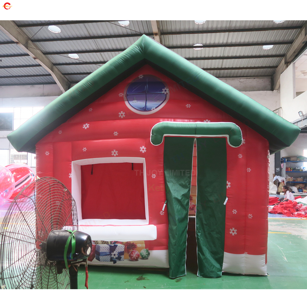 Free Door Ship Outdoor Activities 4x3m 5x4m Portable Inflatable Christmas House Santa Grotto For Xmas decoration