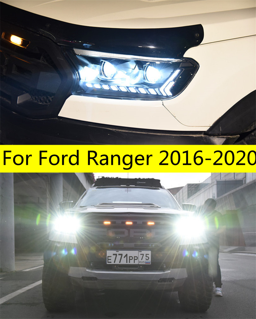 LED Headlight for Ford Ranger 20 16-20 20 High Beam Full LED Lens Headlights DRL Turn Signal Driving Headlamp
