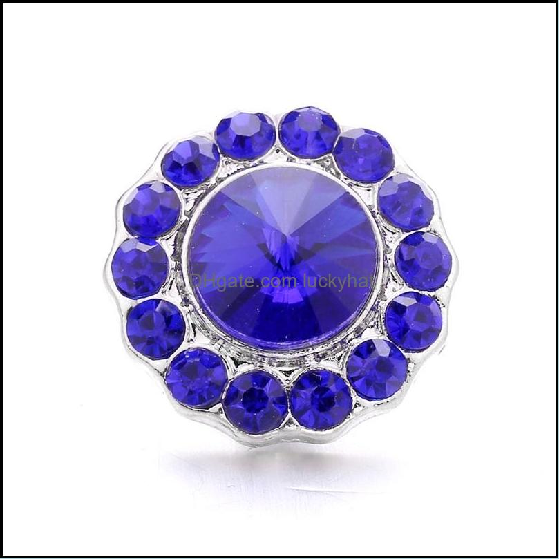 Clasps Hooks Rhinestone Clasps Chunk 18Mm Snap Button Radiant Zircon Flower Charms Bk For Snaps Diy Jewelry Findings S Dhseller2010 Dh2Nc