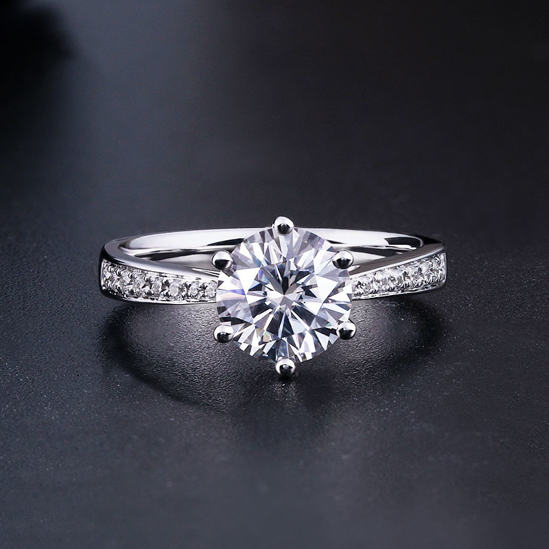 Wedding Rings 9k White Gold 1ct 2ct 3ct Single Row Diamond Round Brilliant Cut Engagement Anniversary 220829