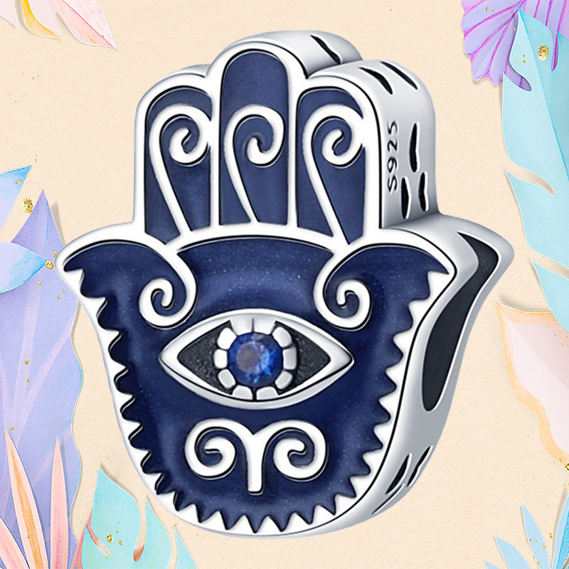 925 Silver bead fit Charms Charm Bracelet Devil Eyes Blue Charm Evil Eye Fatima Demon charmes ciondoli DIY Fine Beads Jewelry