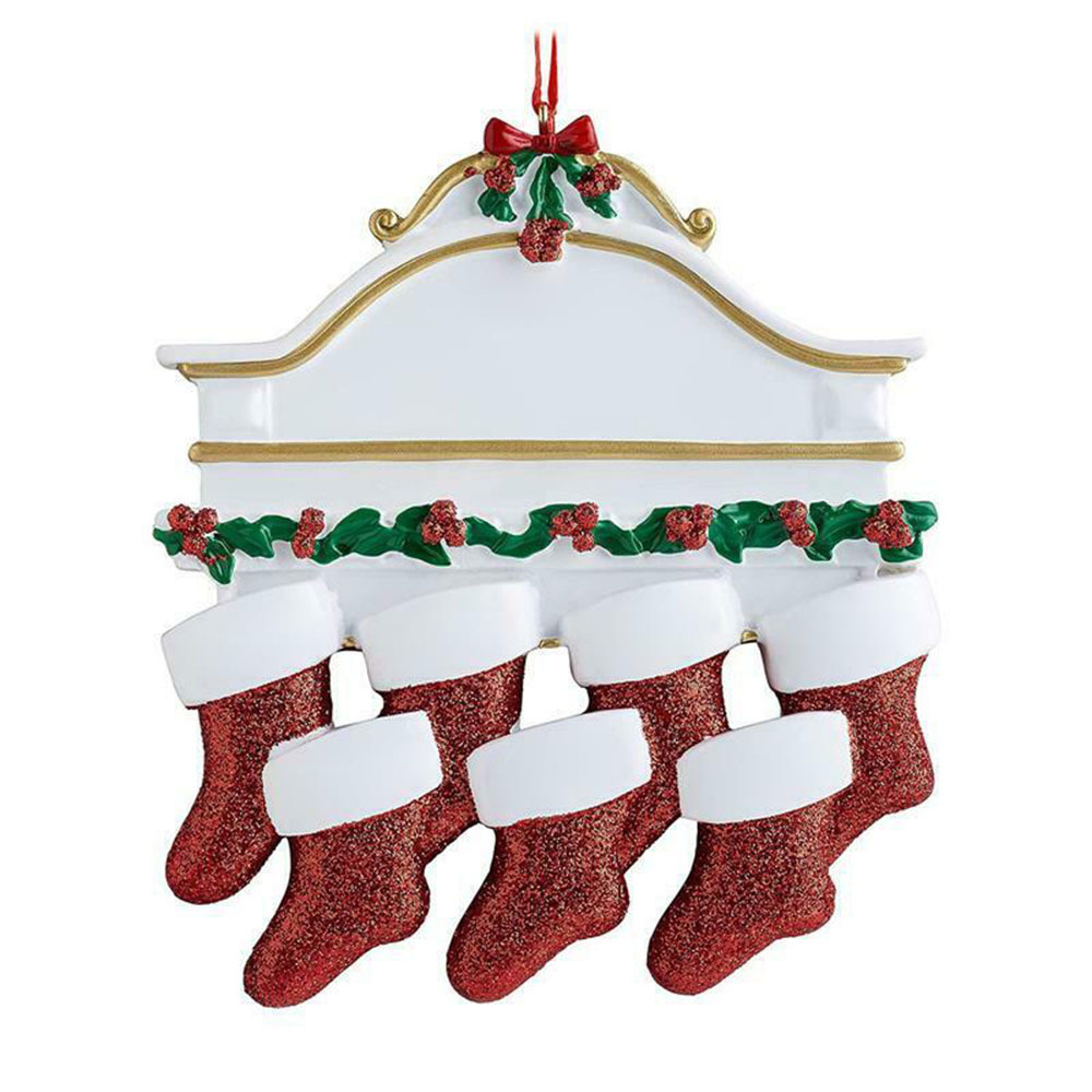 Resin Personalized Socks Christmas Decorations Family Of 2 3 4 5 6 7 8 Christmas Tree Ornament Pendants