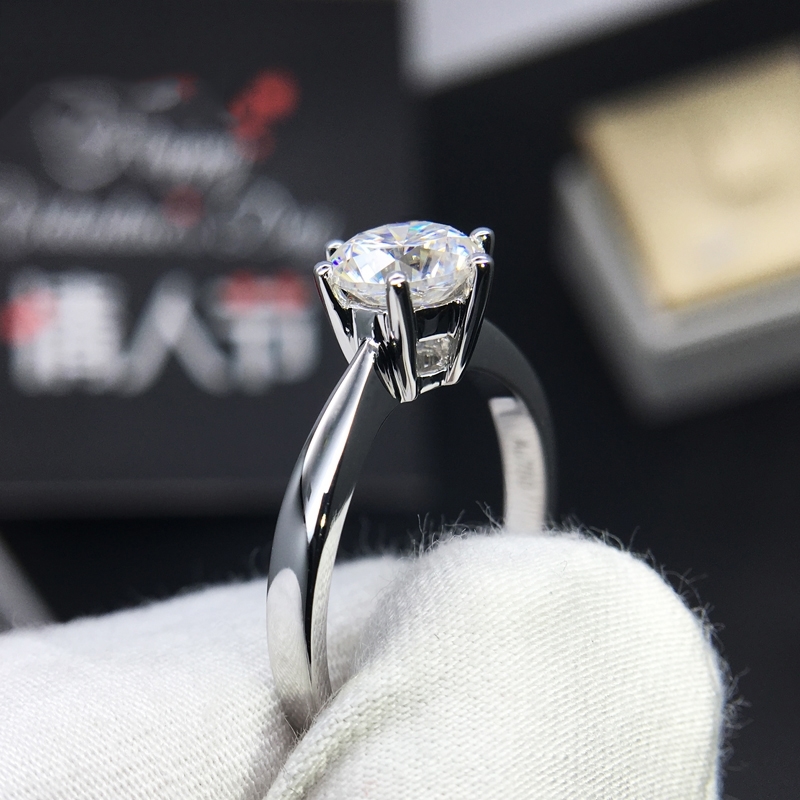 Wedding Rings Classic style 18K White Gold Ring 1ct 2ct 3ct VVS1 DF color Round Cut jewelry ring Anniversary Engagement For Woman 220829