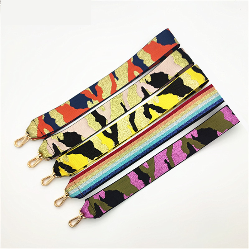 Bag Strap Cross Body Messenger Nylon For Women Removable Shoulder Rainbow Handbag Accessories 5cm