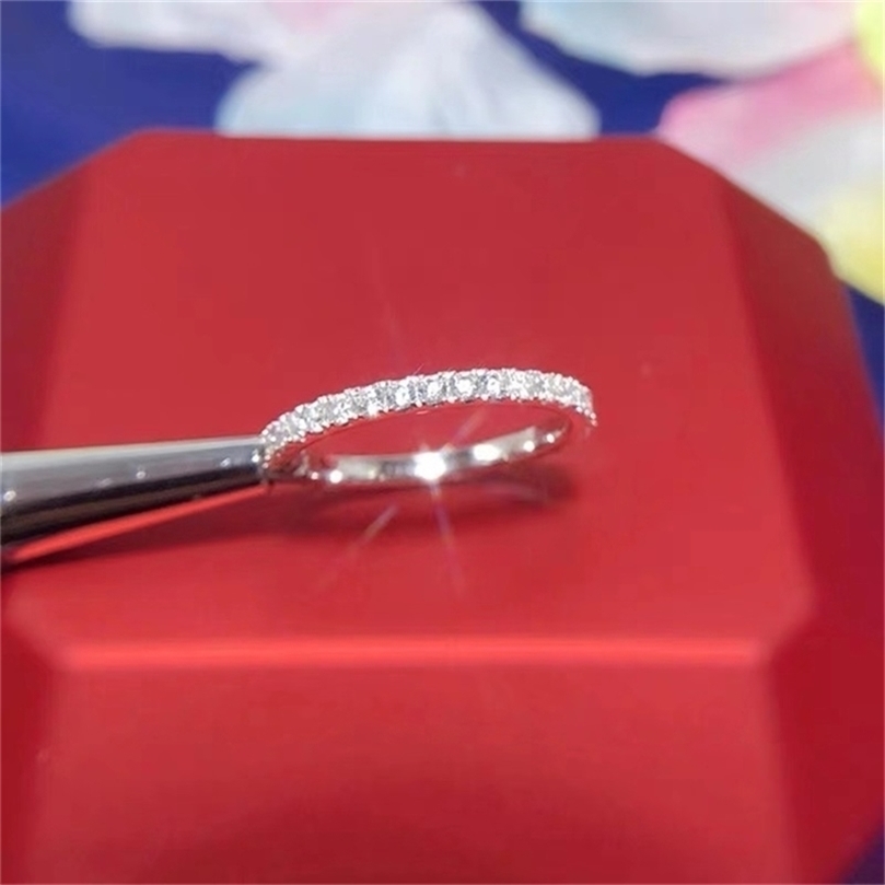 Wedding Rings 18k White Gold Deputy ring DF Color Lab Diamond Engagement Anniversary jewelry Tail 220829