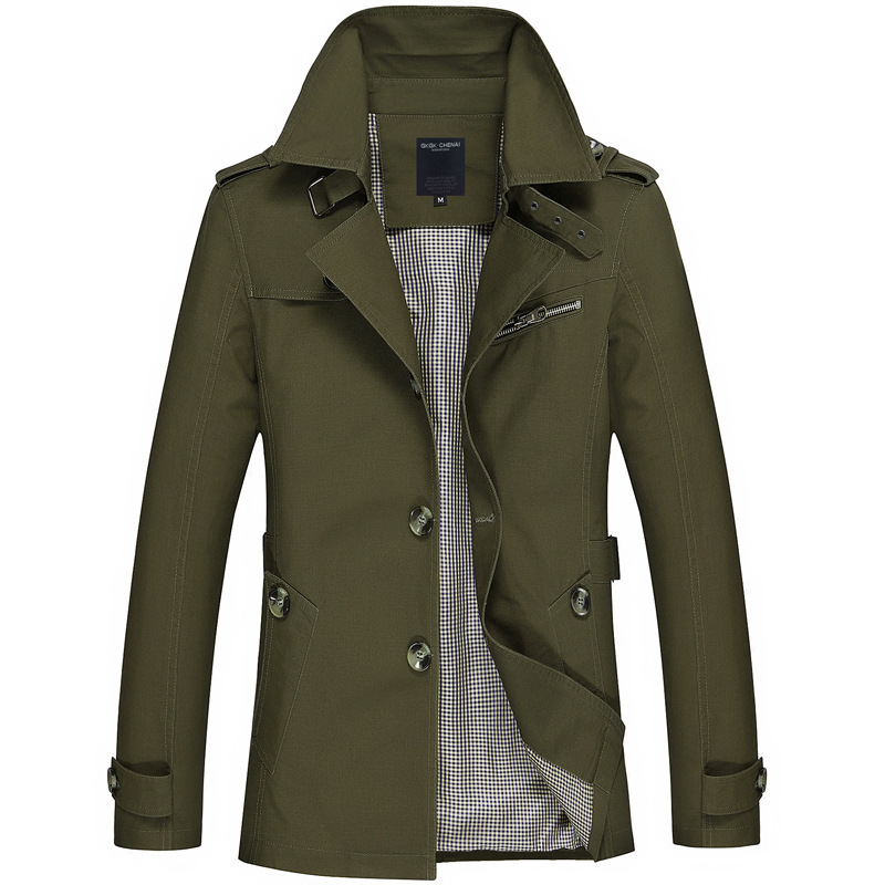 Men's Jackets Mens Business Jacket Fashion Autumn Men Long Cotton Windbreaker Jackets Overcoat Male Casual Winter Trench Outwear Coat 220829
