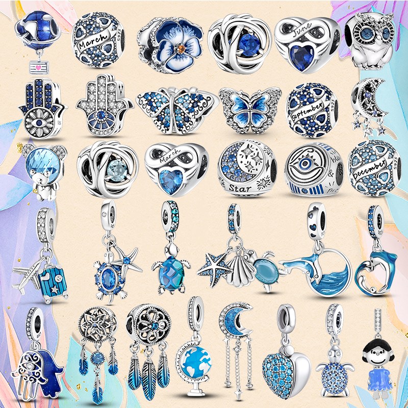 925 Silver bead fit Charms Pandora Charm Bracelet Blue Color Charm Butterfly Flower Owl Turtle Dolphin charmes ciondoli DIY Fine Beads Jewelry
925 Silver bead fit Charms Pandora Charm Bracelet Blue Color Charm Butterfly Flower Owl Turtle Dolphin charmes ciondoli DIY Fine Beads Jewelry