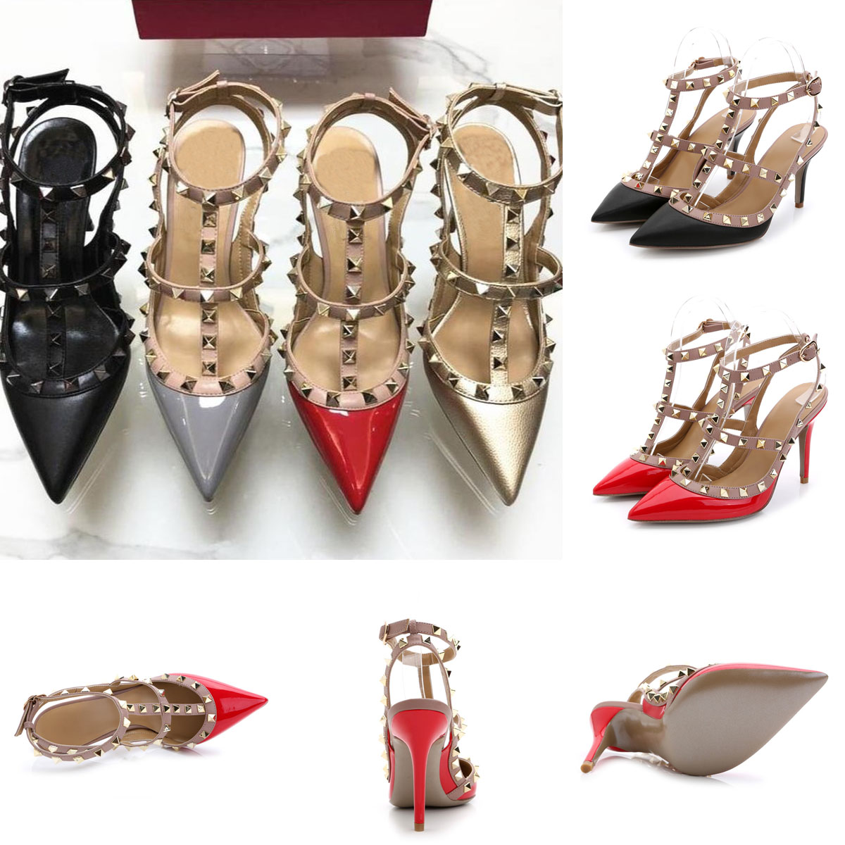 Brand Rivets Sandals Women Pump Wedding Shoes High Heels Fashion Ankle Straps Sexy Bridal Shoe, Green shiny
Brand Rivets Sandals Women Pump Wedding Shoes High Heels Fashion Ankle Straps Sexy Bridal Shoe, Green shiny