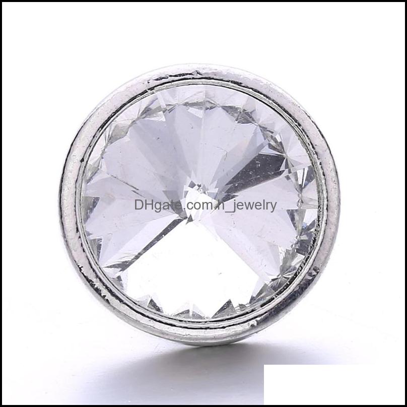 Charms Colorf Acrylic Sier Color Snap Button Charms Women Jewelry Findings Bright Rhinestone 18Mm Metal Snaps Buttons Di Dhseller2010 Dhlbv