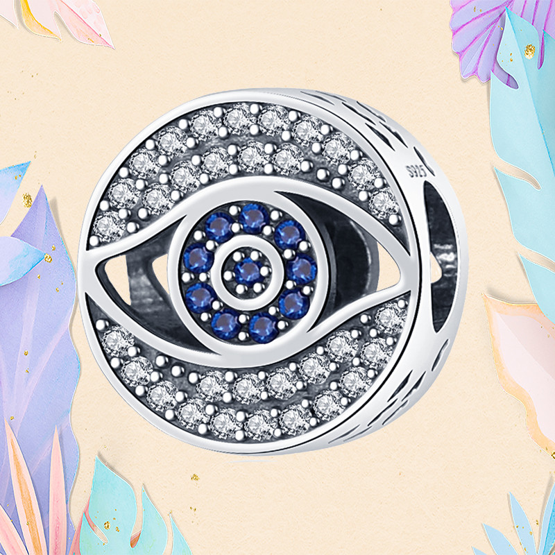 925 Silver bead fit Charms Charm Bracelet Devil Eyes Blue Charm Evil Eye Fatima Demon charmes ciondoli DIY Fine Beads Jewelry