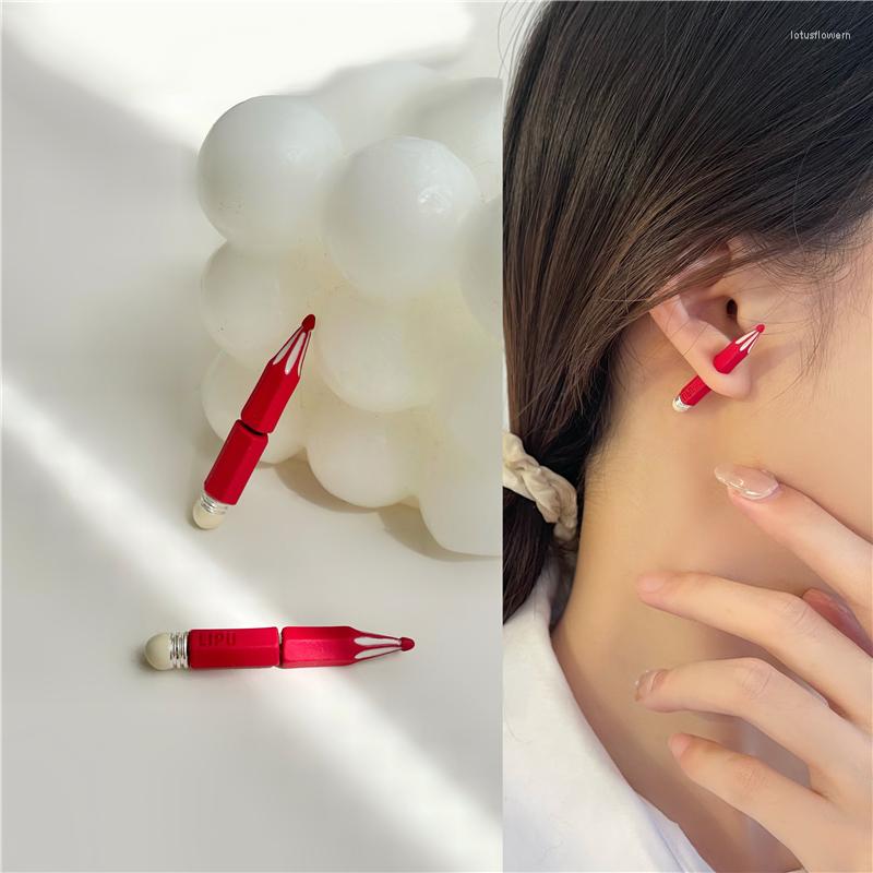 Dangle Earrings Timlee E238 Cute Red Pencil Alloy Accessories Wholesale
