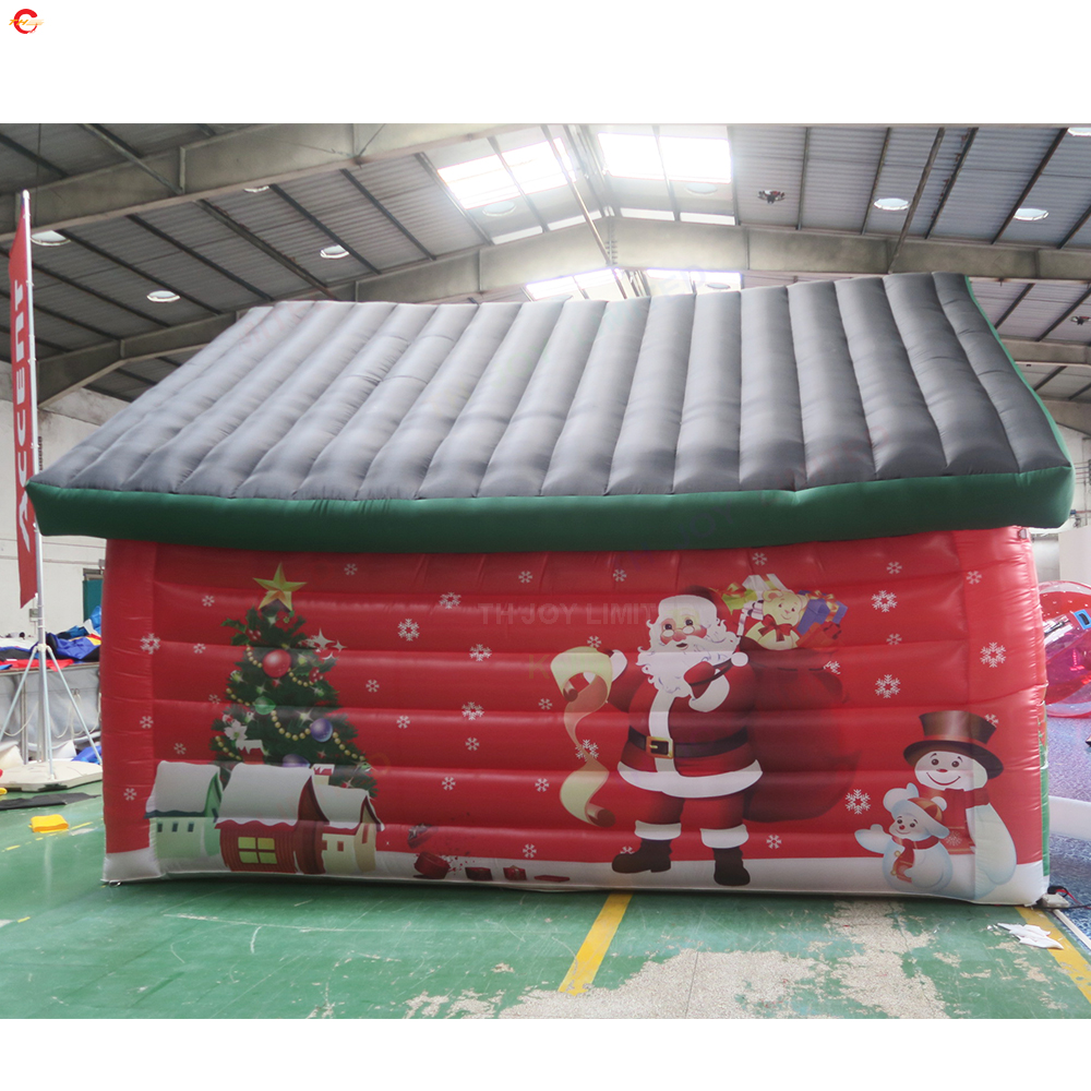 Free Door Ship Outdoor Activities 4x3m 5x4m Portable Inflatable Christmas House Santa Grotto For Xmas decoration