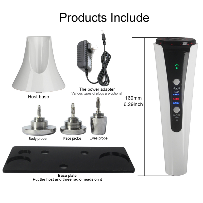 Portable 3 in 1 RF Skin Tightening Machine Radio Frequency Eye Neck Wrinkle Removal Mini RF Equipment Home Use Face Lifting Anti Aging Facial Massage 