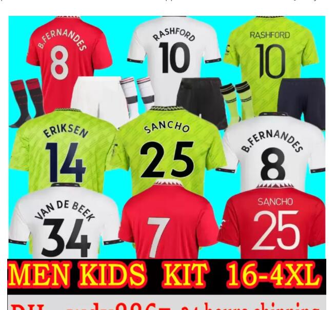 22 23 MANS UTDS soccer jersey ERIKSON MARTINEZ SANCHO VARANE GREENWOOD RASHFORD football shirts 2022 2023 men kids kits MANCHESTERS, 22/23 3rd kids
22 23 MANS UTDS soccer jersey ERIKSON MARTINEZ SANCHO VARANE GREENWOOD RASHFORD football shirts 2022 2023 men kids kits MANCHESTERS, 22/23 3rd kids