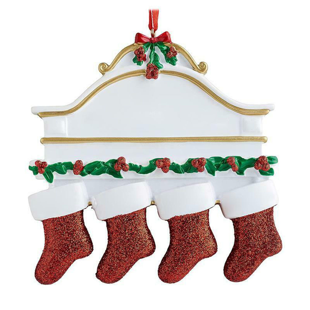 Resin Personalized Socks Christmas Decorations Family Of 2 3 4 5 6 7 8 Christmas Tree Ornament Pendants