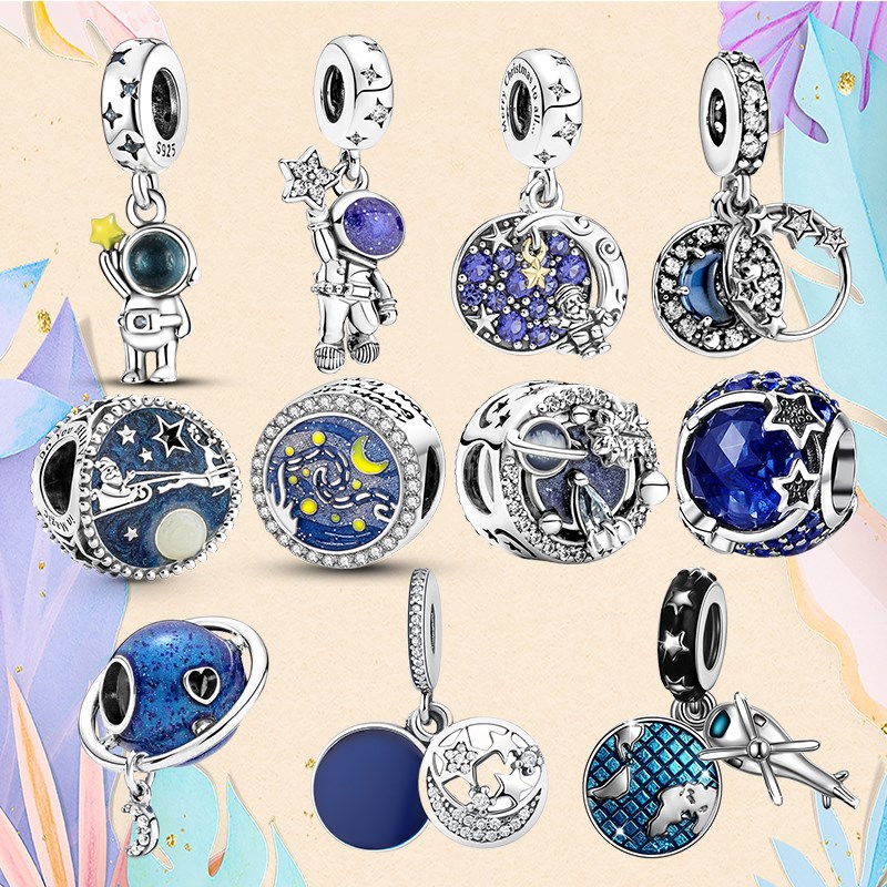 925 Silver bead fit Charms Pandora Charm Bracelet Astronaut Charm Star Moon Blue Sparkling charmes ciondoli DIY Fine Beads Jewelry
925 Silver bead fit Charms Pandora Charm Bracelet Astronaut Charm Star Moon Blue Sparkling charmes ciondoli DIY Fine Beads Jewelry