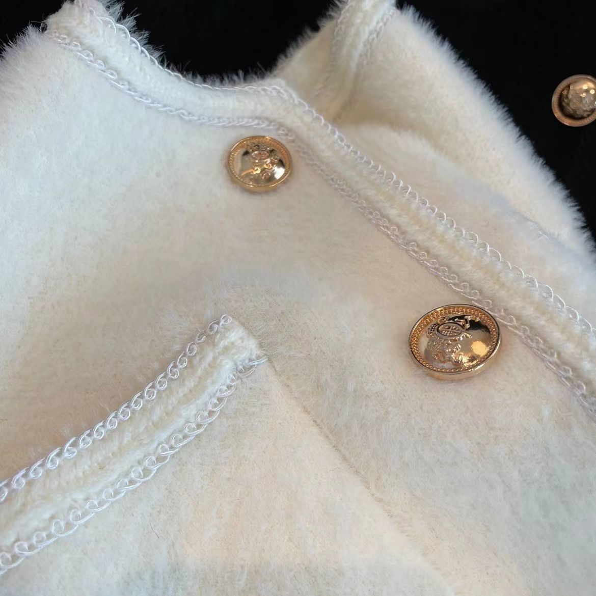 Womens faux mohair wool knitted single breasted sweater cardigan coat solid color