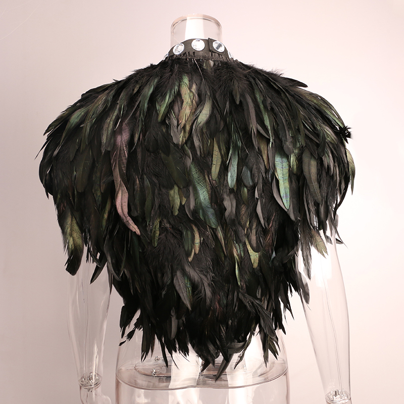 Womens Fur Faux Elegant Feather Coat Short Paragraph Outwear Shawl Highgrade Natural Feathers Cape Perform Costume Clothes 6Q0346 220829