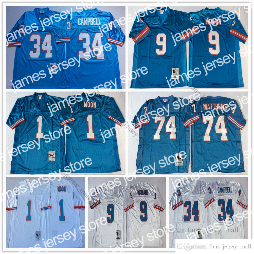 Football Jerseys NCAA Vintage Football 1 Warren Moon Jersey 9 Steve McNair 34 Earl Campbell 74 Bruce Matthews Jerseys Men Blue White Mitchell Ness, Same as picture
Football Jerseys NCAA Vintage Football 1 Warren Moon Jersey 9 Steve McNair 34 Earl Campbell 74 Bruce Matthews Jerseys Men Blue White Mitchell Ness, Same as picture