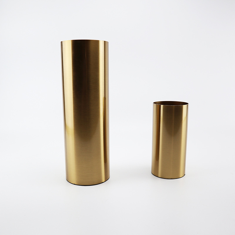 Bar wedding decorations tall centerpiece hydrangea flower vase Candle Holder Vintage Home Decor Candlestick Gold Vase Floral Desk Decoration