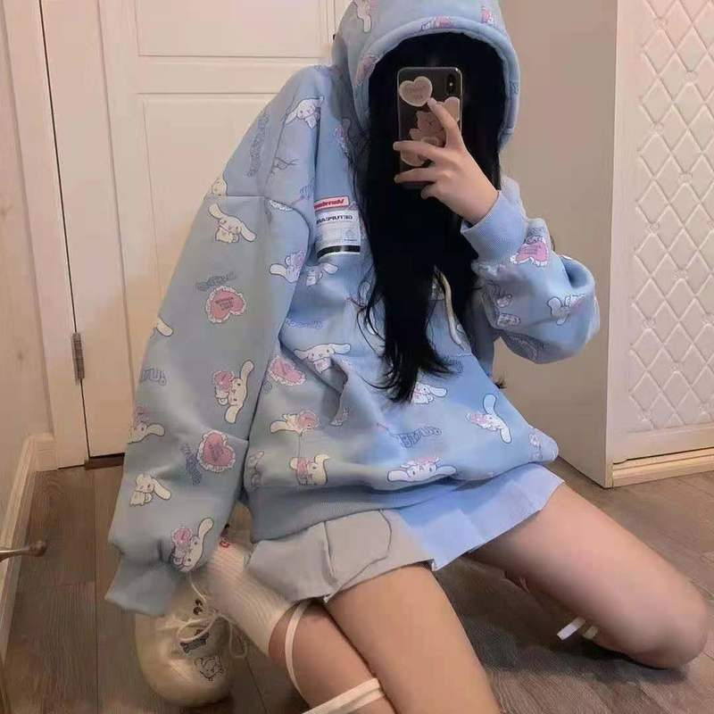 Women s Hoodies Sweatshirts Anime Graphic Long Sleeve Kawaii Casual Hoodie Women Harajuku Fairycore Cute Shirt Y2k Aesthetic Alt Clothes Korean Fashio