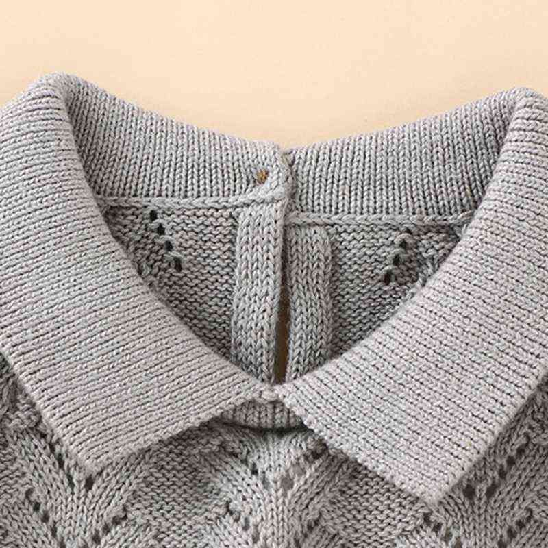 Rompers Newborn Baby Knitting Solid Color Long Sleeve Jumpsuit Hat Baby Girl Boys Knitting Bodysuits Autumn Winter Baby Girls Clothes T220829