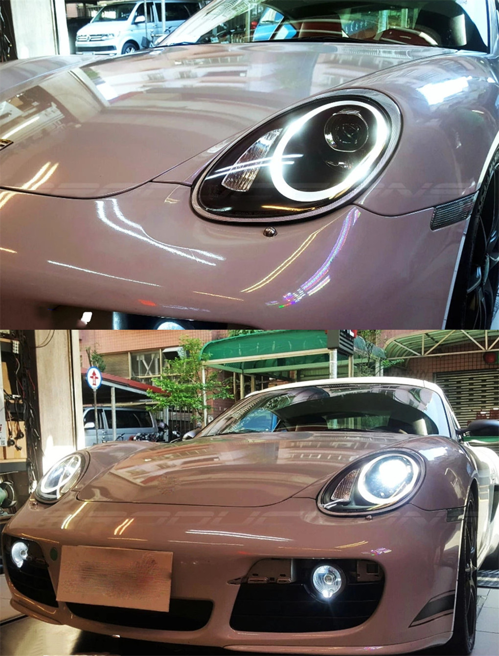 LED Headlight for Porsche Boxster 987 2005-2008 Dual Beam Lens Headlights High Beam Daytime Running Lights