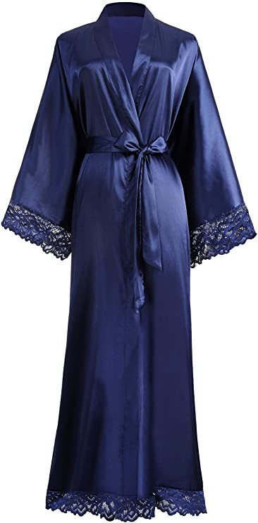 Women's Robe Silk Satin Lace s Bridesmaid Bride s Wedding Long Bathrobe Womens Lingerie 220830