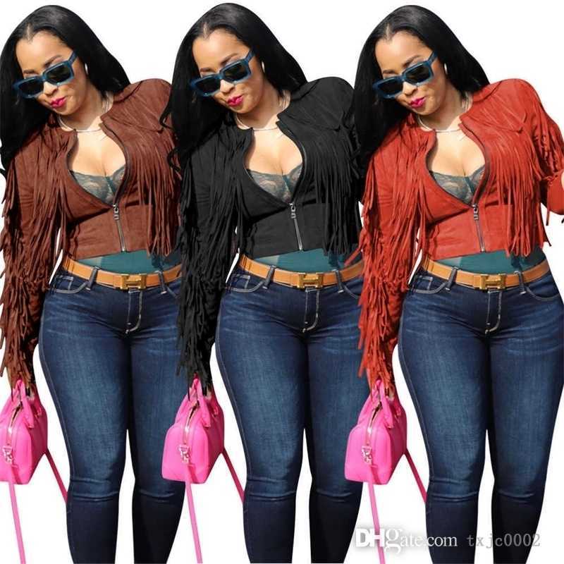 Fashion Solid Color Cardigan Tassel Jackets For Women Sexy Zipper Long Sleeve Crop Top Coat, Brown
Fashion Solid Color Cardigan Tassel Jackets For Women Sexy Zipper Long Sleeve Crop Top Coat, Brown