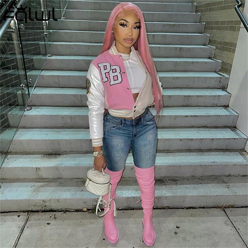 Womens Jackets FQLWL Pink Baseball Fashion Winter Jackets For Women Patchwork Button Crop Top Casual Jackets Coats Varsity Bomber Jacket 220830, Gold
Womens Jackets FQLWL Pink Baseball Fashion Winter Jackets For Women Patchwork Button Crop Top Casual Jackets Coats Varsity Bomber Jacket 220830, Gold