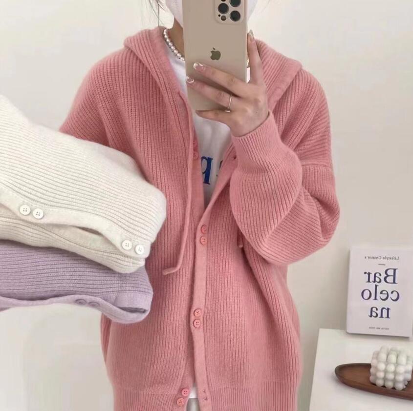 Women Sweaters Single-breasted Long Sleeve Top Drawstring Hooded Knitted Sweater Coat Cardigan Top, 04
Women Sweaters Single-breasted Long Sleeve Top Drawstring Hooded Knitted Sweater Coat Cardigan Top, 04