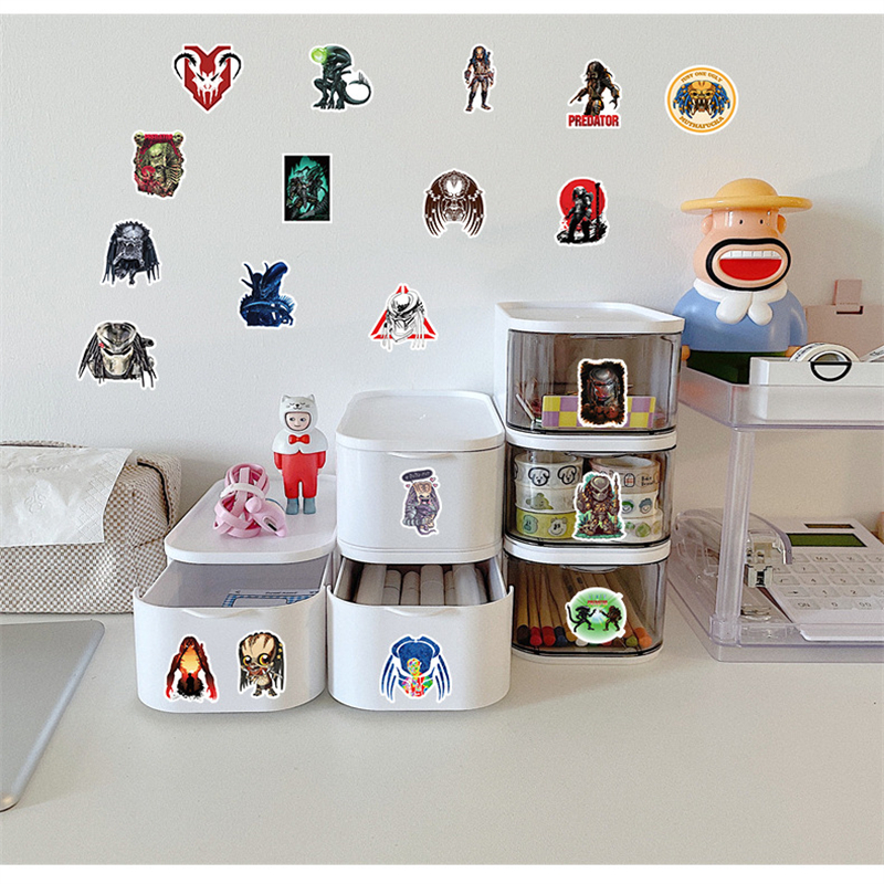 53Pcs Classical Movie Predator Stickers Predator Prey Graffiti Kids Toy Skateboard Car Motorcycle Bicycle Sticker Decals