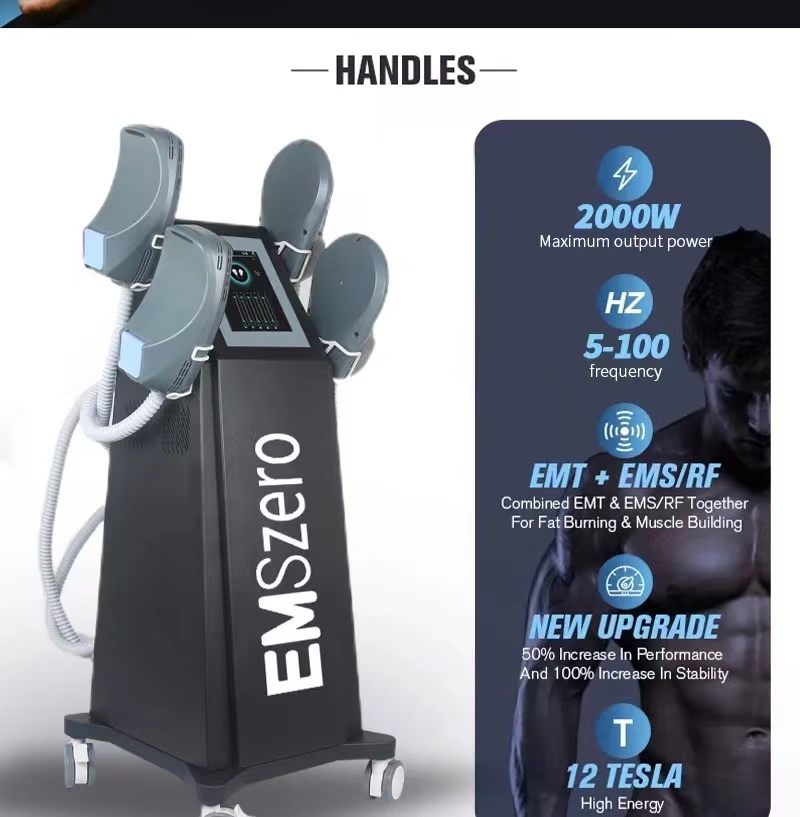 2022 Body Sculpting Muscle Stimulation Body Shaper Salon Instrument EMS 4 handle Slim EMSlim Machine Non Invasive Fat Burning And Muscles Training Sli