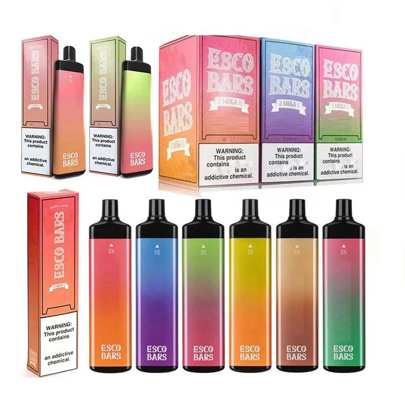 Esco Bars Mega Disposable E cigarettes 5000 Puffs Vape Pen 600mAh Rechargeable Battery 14ml Pre-filled Vapor Mesh Coil Pod Device Escobar IJOY
Esco Bars Mega Disposable E cigarettes 5000 Puffs Vape Pen 600mAh Rechargeable Battery 14ml Pre-filled Vapor Mesh Coil Pod Device Escobar IJOY