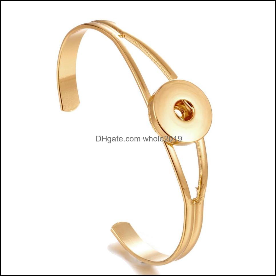 Cuff Noosa Snap Bracelet Jewelry Sier Gold Ginger Buttons Cuff Bangle Fit Diy 18Mm Snaps Classic Drop Delivery 2021 Brace Dhseller2010 Dh4Vq