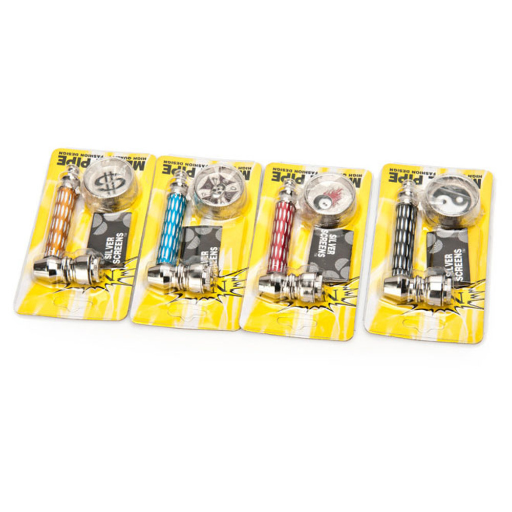 Smoking Metal Pipe W/ Grinder and Cap Tobacco Mini Hand Water Pipes with Grinders 15PCS Wholesale
Smoking Metal Pipe W/ Grinder and Cap Tobacco Mini Hand Water Pipes with Grinders 15PCS Wholesale