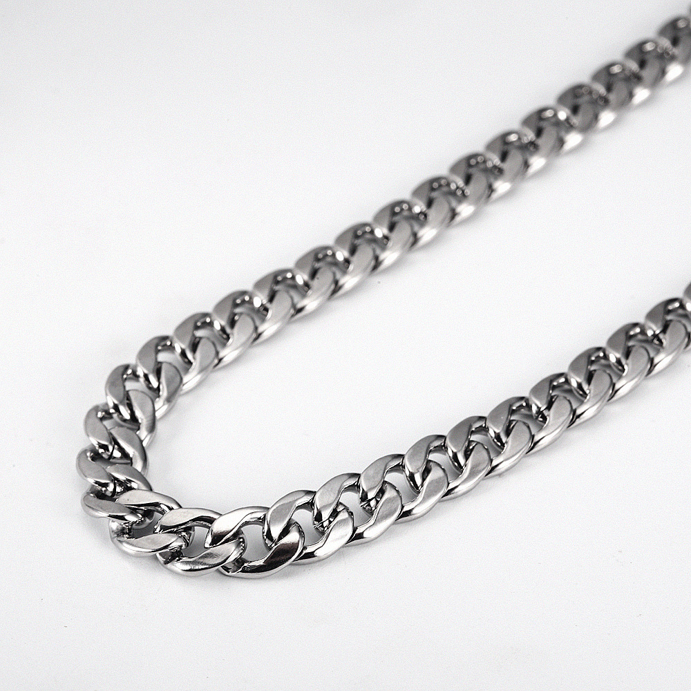 3MM 5MM 6MM 7MM Silver Cuban Chains Necklace Stainless Steel Lobster Clasps Making Hight Quality Plated Necklaces for women men Ve