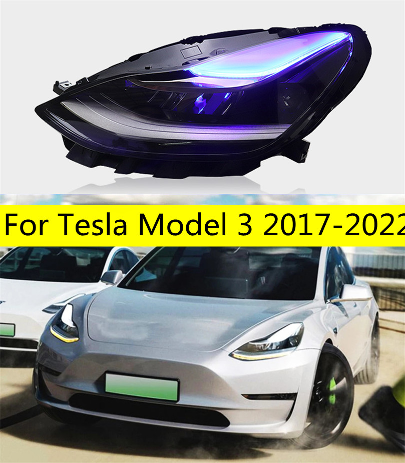 Auto Styling Front Lamp for Tesla Model 3 20 17-2022 Car Headlight Model Y LED Turn Signal Driving Lights