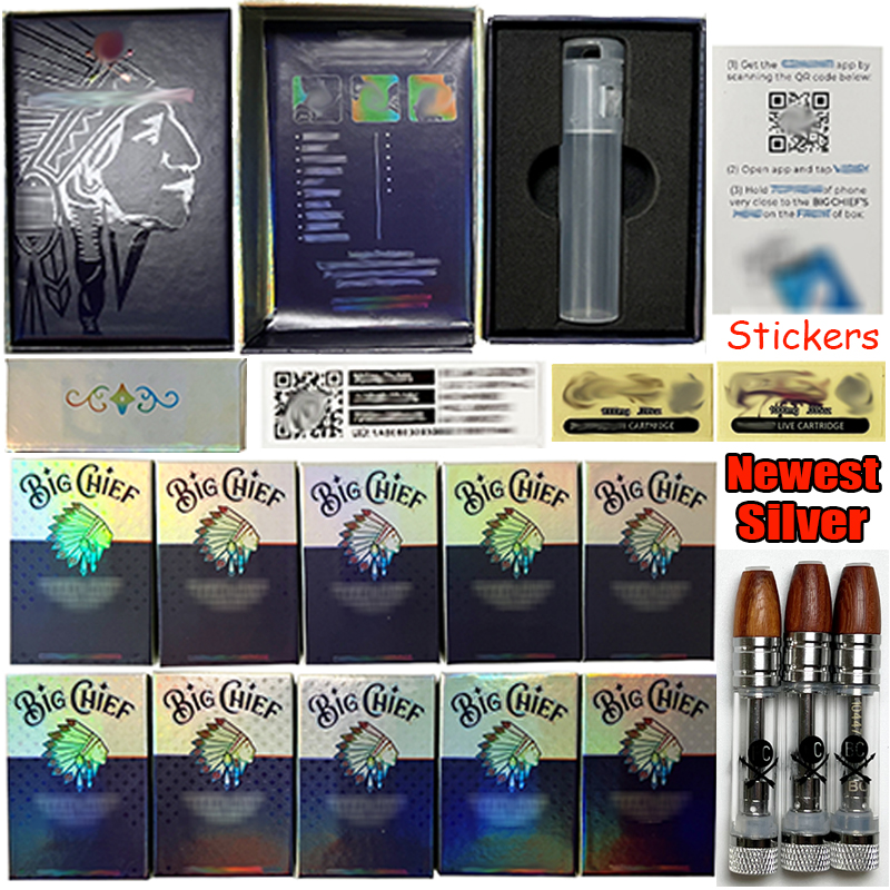 Silvery Packaging Big Chief Atomizers Vape Pen Cartridges 1.0ml 0.8ml Ceramic Coil 10 Strains 510 Thread Wax Vaporizers E Cigarette Glass Tank Thick Oil Empty
Silvery Packaging Big Chief Atomizers Vape Pen Cartridges 1.0ml 0.8ml Ceramic Coil 10 Strains 510 Thread Wax Vaporizers E Cigarette Glass Tank Thick Oil Empty