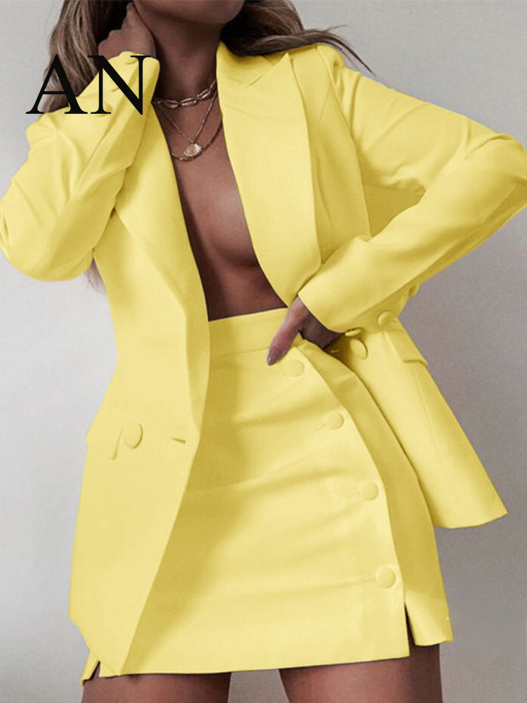 Two Piece Dress Women's Office Professional Suit Small Coat Short Skirt Twopiece 2 Set Plus 220830
