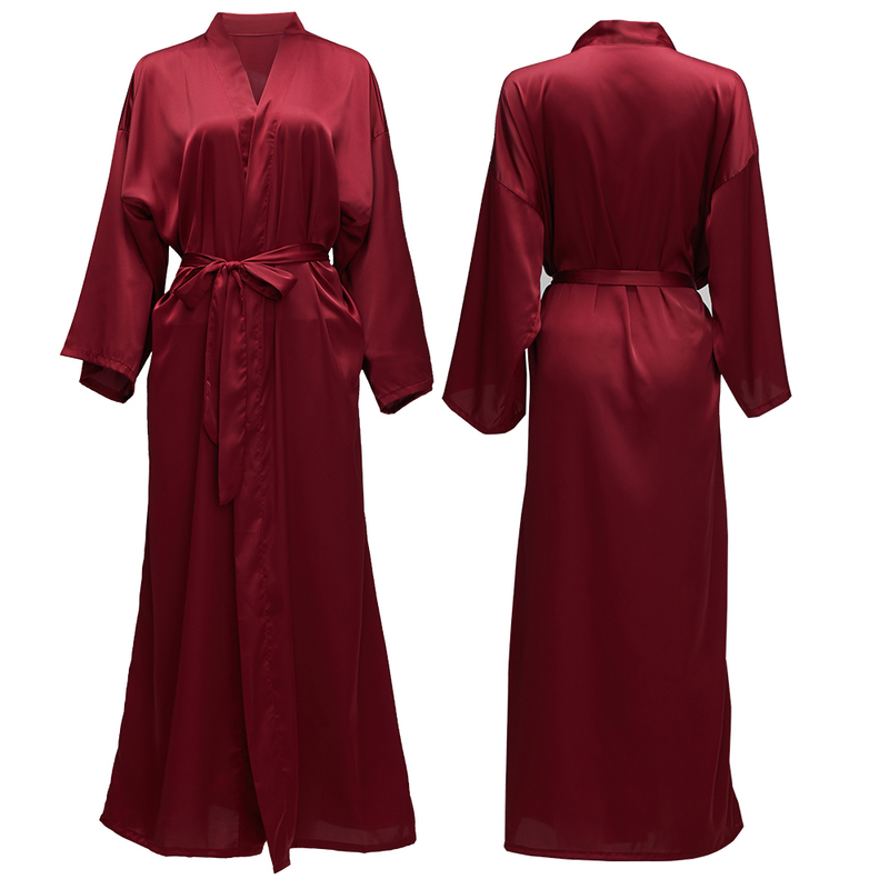 Women's Robe Owiter Satin Chiffon s Bridesmaid s Bride Women Wedding Long Bathrobe White 220830