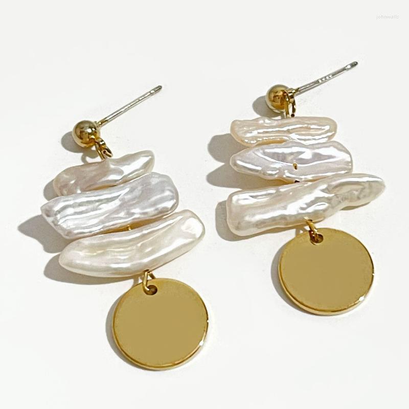 Dangle Earrings Peri'sBox Elegant Irregular Baroque Natural Freshwater Pearl Drop For Women Fashion Golden Disc Trendy
Dangle Earrings Peri'sBox Elegant Irregular Baroque Natural Freshwater Pearl Drop For Women Fashion Golden Disc Trendy