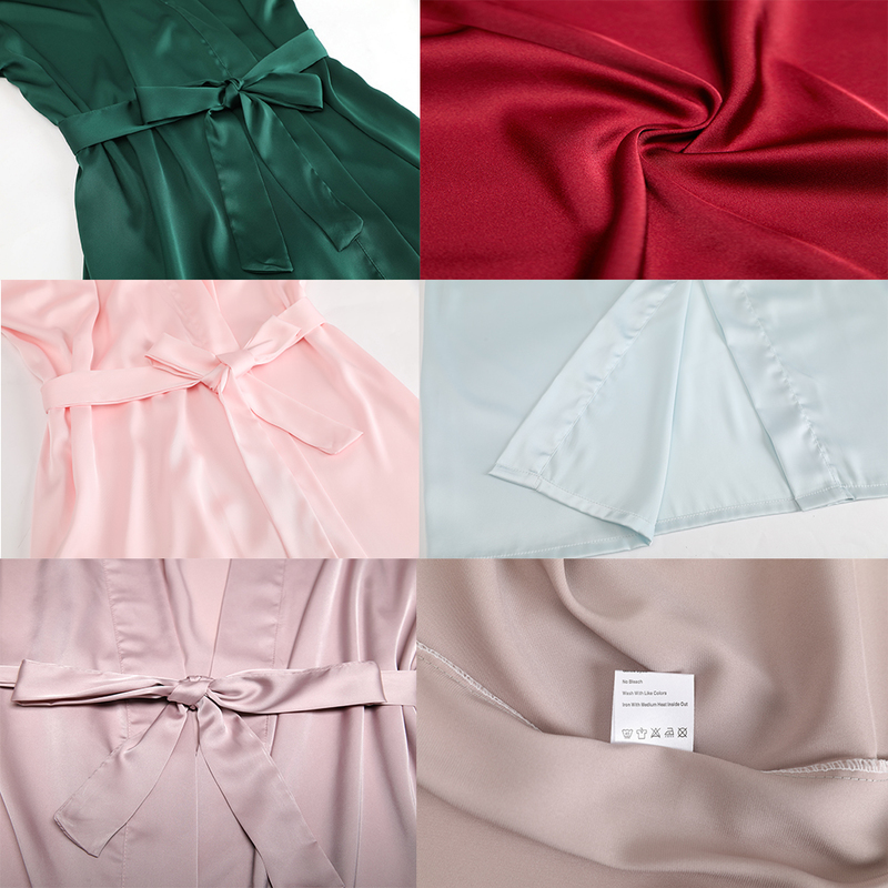 Women's Robe Owiter Satin Chiffon s Bridesmaid s Bride Women Wedding Long Bathrobe White 220830