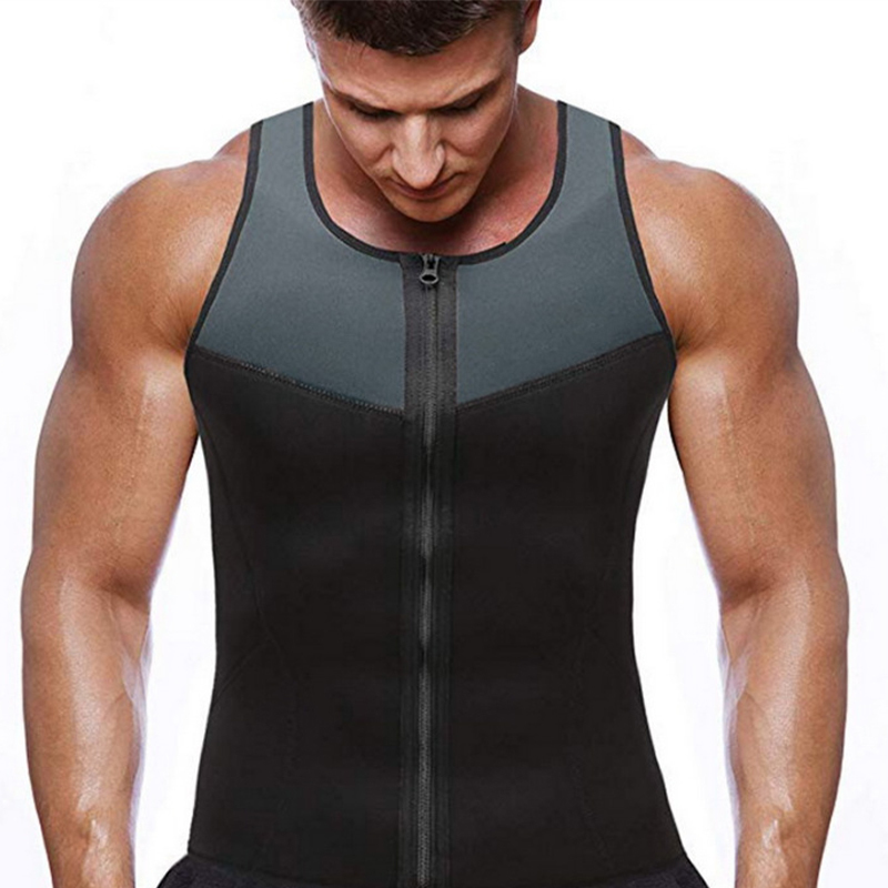Men's Body Shapers Shaper Wear Vest Neoprene Sweating Abdomen Zipper Splicing Fitness V neck Sauna Suit Corset Top Shirt Bodysuit Slimming 220830