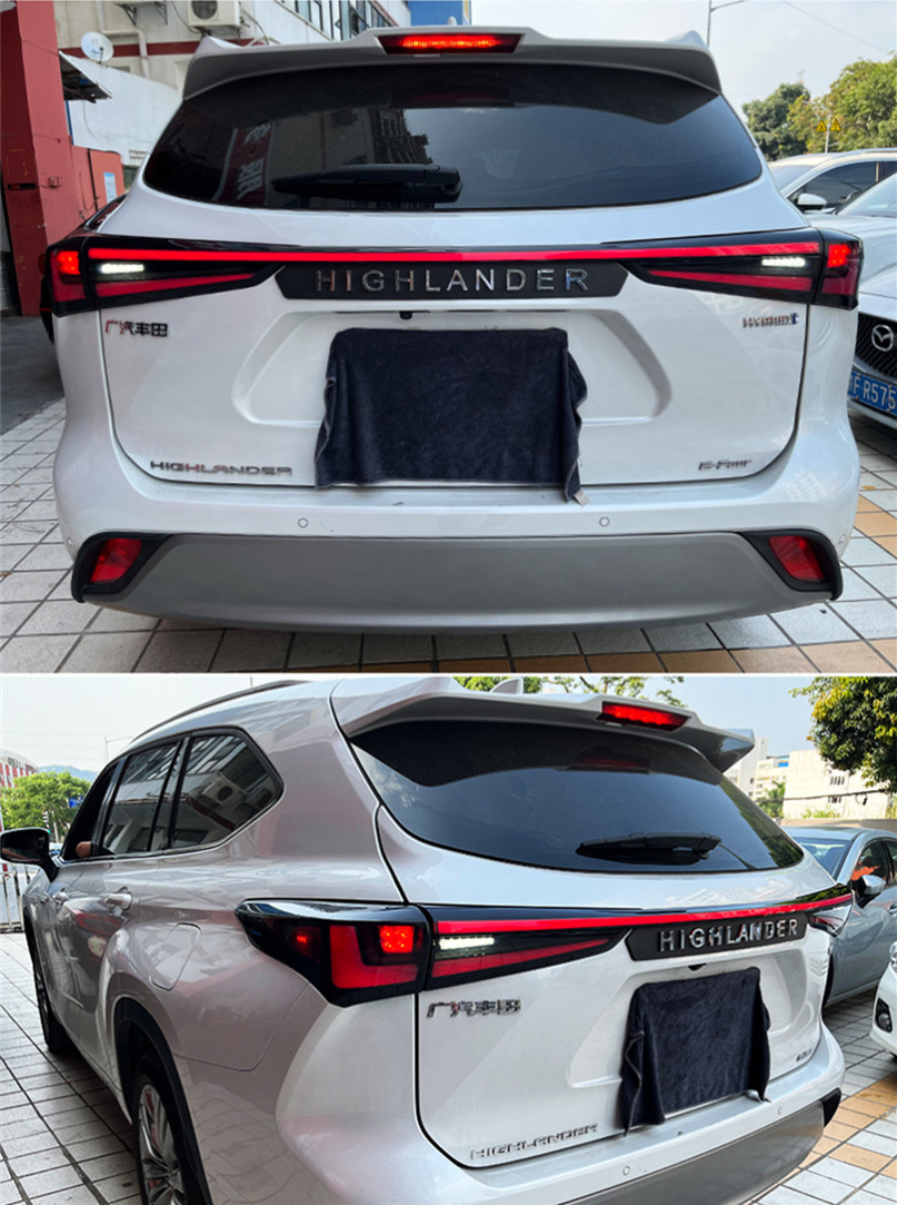 Car Tail Lights for Toyota Highlander 20 20-2022 Rear Fog Lights Brake Full LED Turn Signal Taillights Upgrade